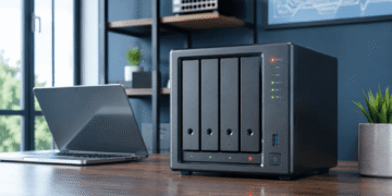 NAS device on office desk