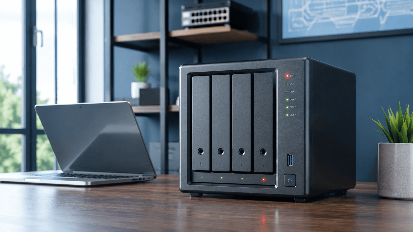 NAS device on office desk
